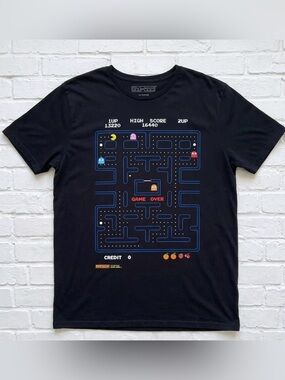 Pac-Man Graphic Black Short Sleeve Tee
